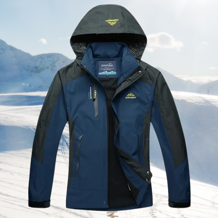 Adalyn hooded full-zip outdoor jacket in navy, front view