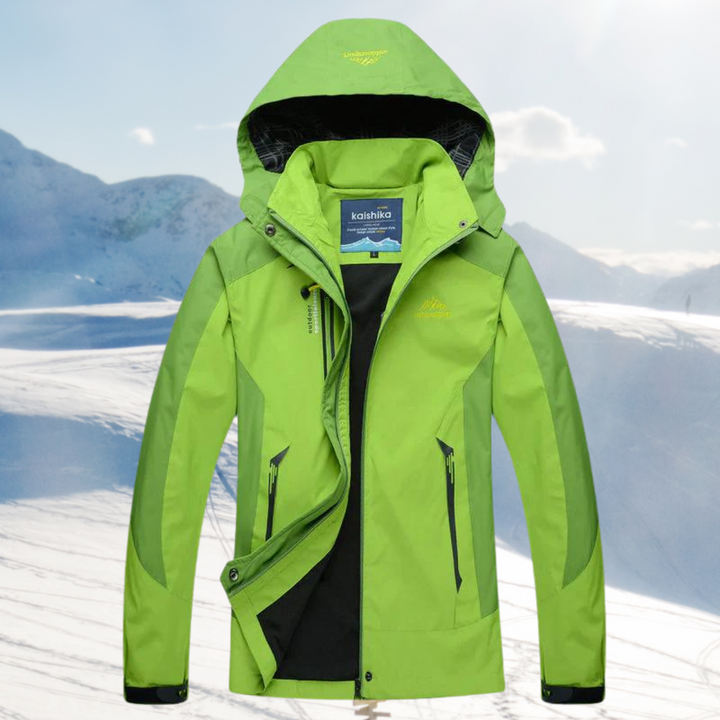 Adalyn hooded full-zip outdoor jacket in green, front view
