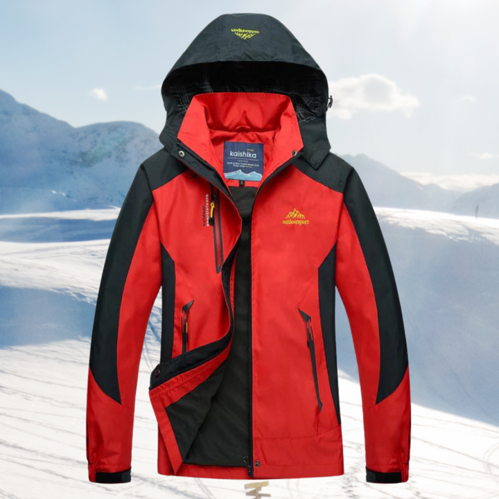 Adalyn hooded full-zip outdoor jacket in green, front view