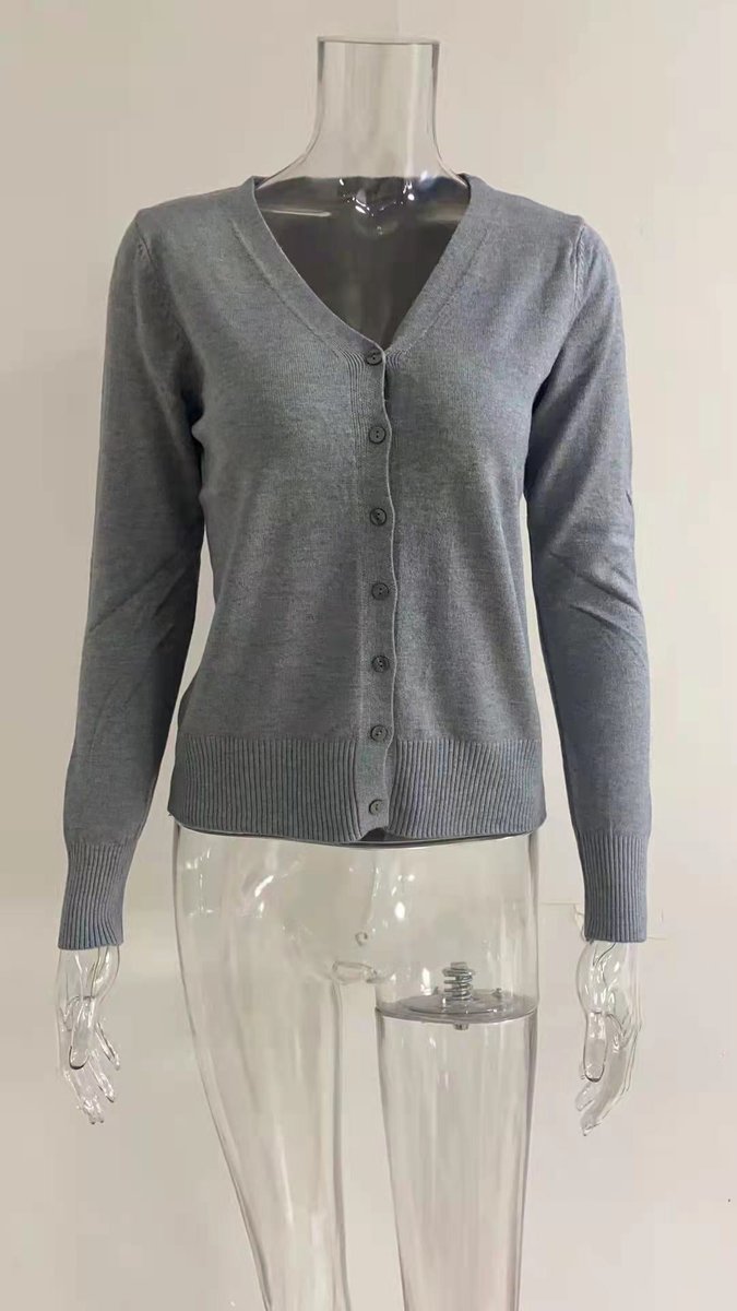 Adeline yellow button front V-neck cardigan, front view
