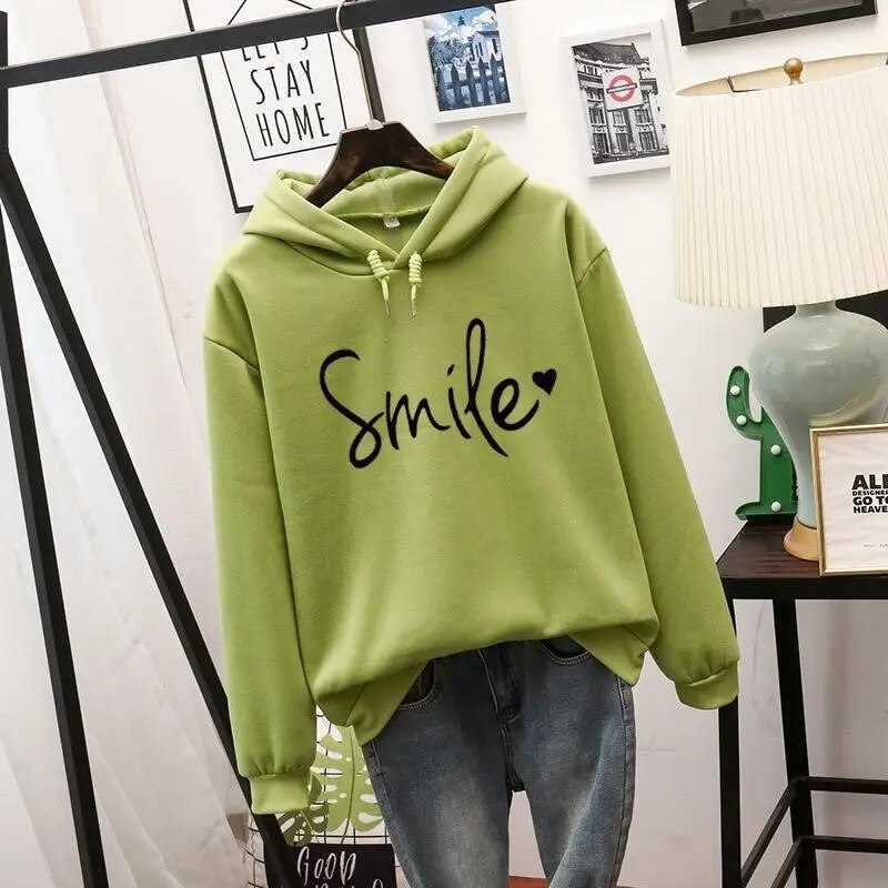 Bellamy graphic print drawstring hooded sweatshirt in yellow, front view on hanger