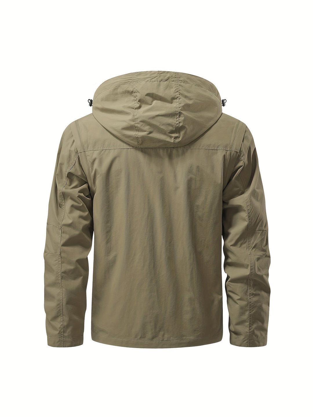 Emerson cargo jacket back view showing hood and relaxed fit