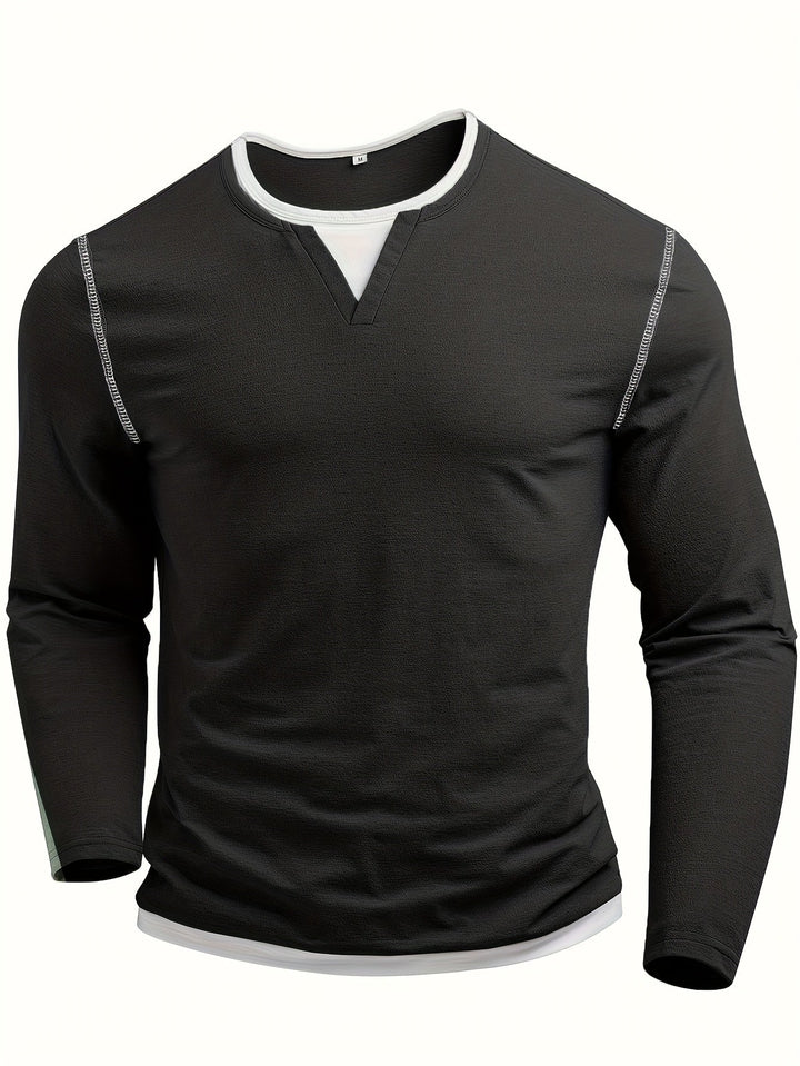 Everett henley shirt, front flat lay view