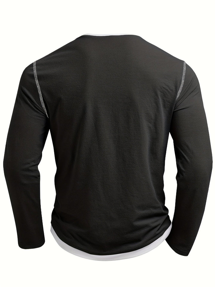 Everett henley shirt, back flat lay view