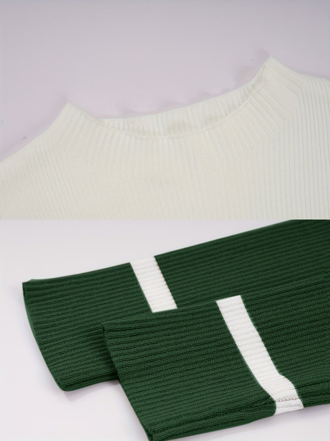 Fenwick striped sweater dress, close-up bodice detail