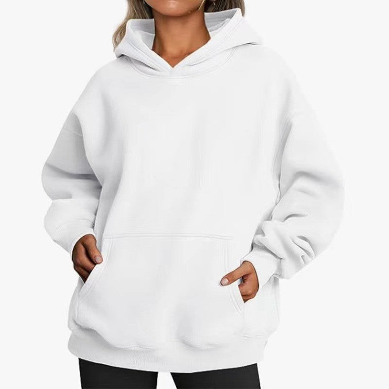 Genevieve oversized hoodie in white, front view