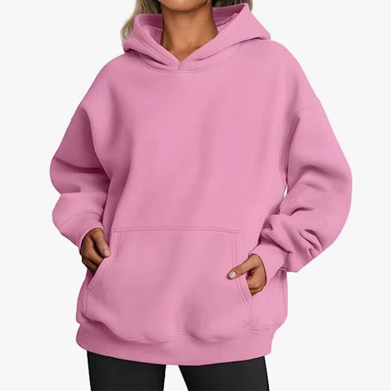 Genevieve oversized hoodie in pink, front view