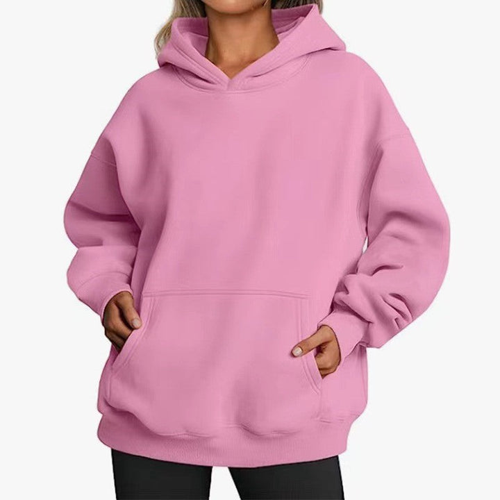 Genevieve oversized hoodie in pink, front view