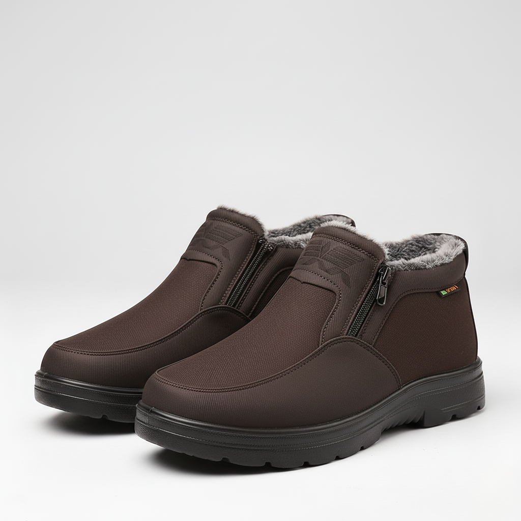 Griffin waterproof snow boots pair, studio side view