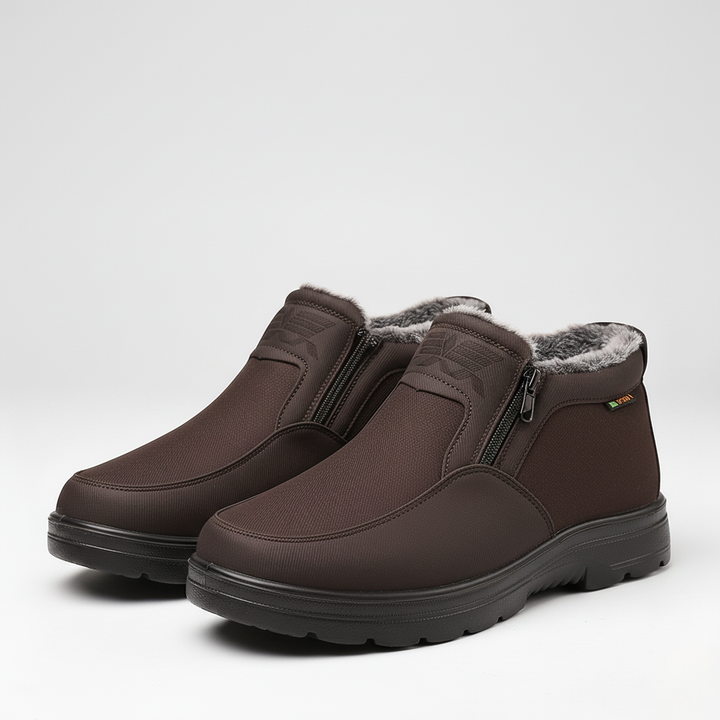 Griffin waterproof snow boots pair, studio side view