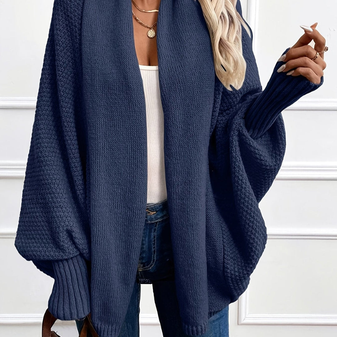 Guinevere draped shawl collar cardigan in milky, front view