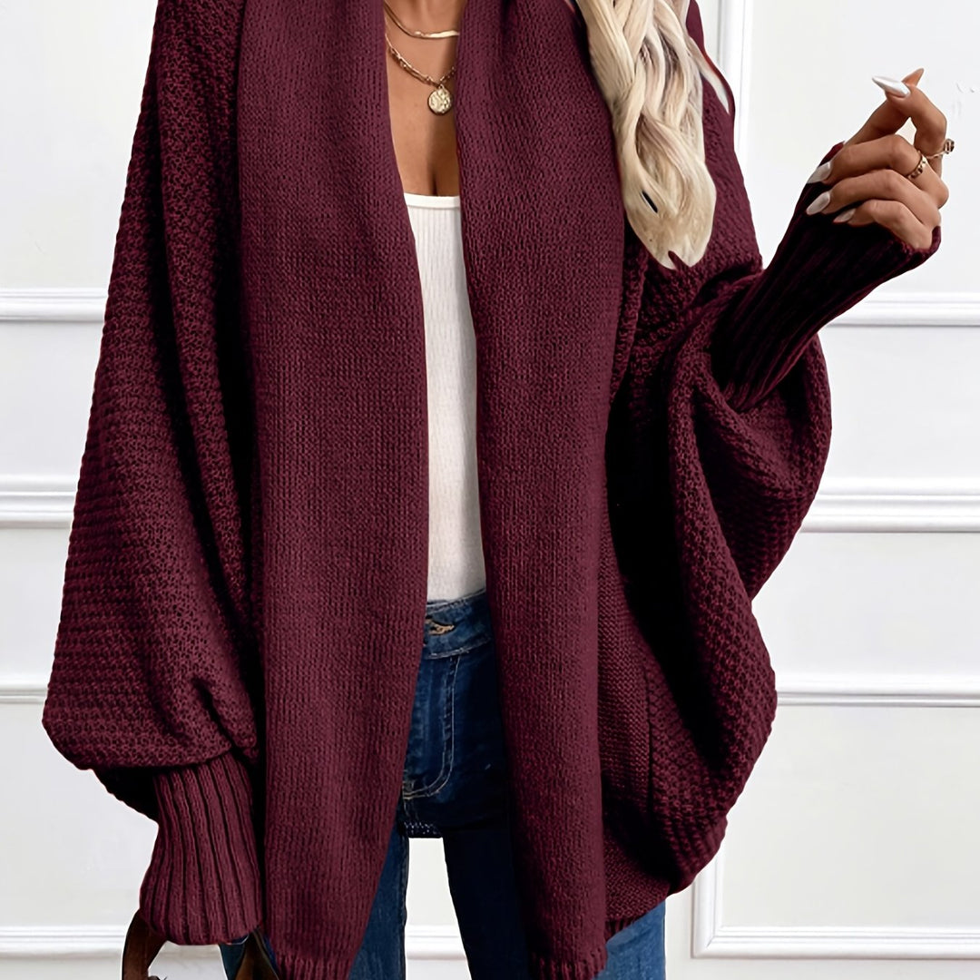 Guinevere draped shawl collar cardigan in milky, front view