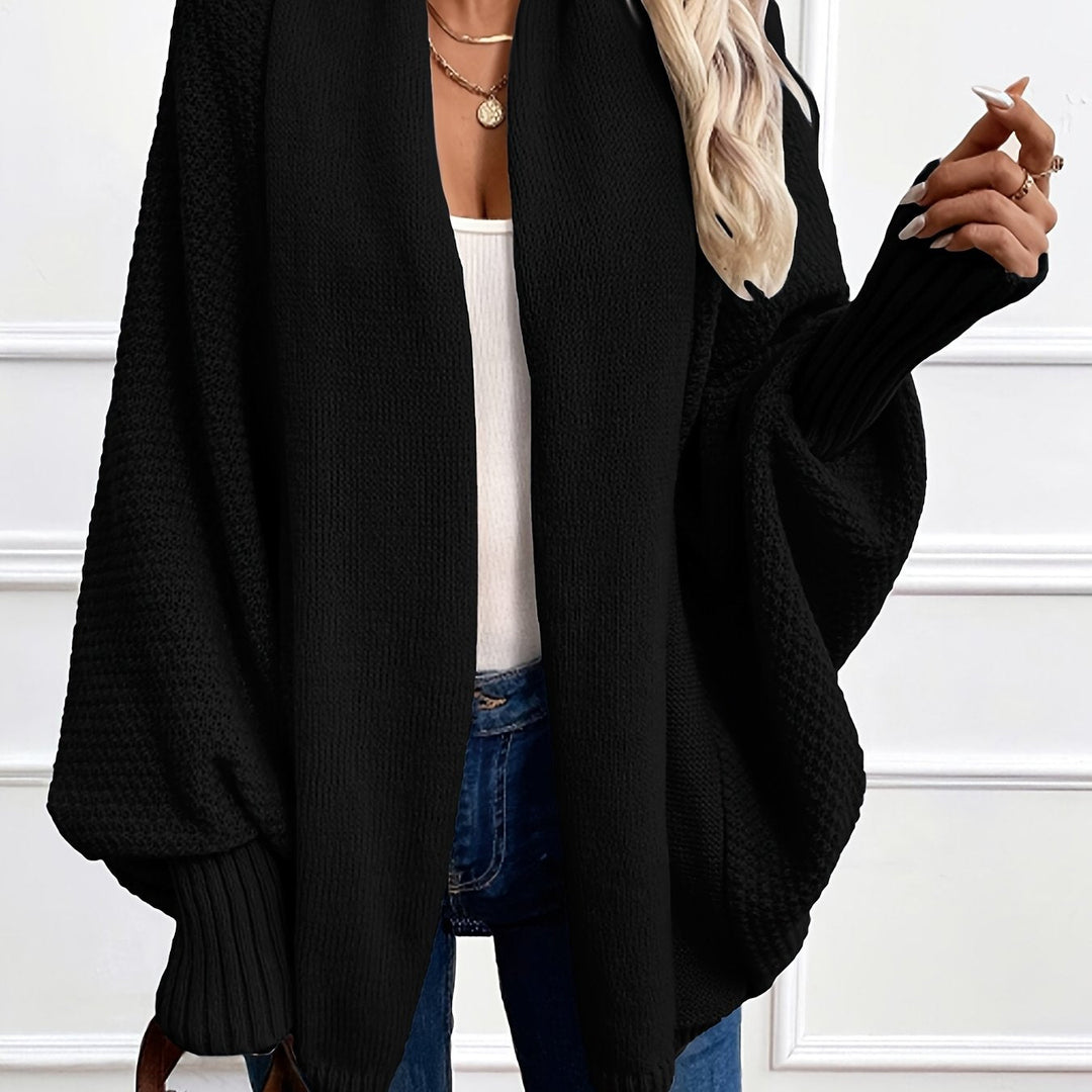 Guinevere draped shawl collar cardigan in milky, front view