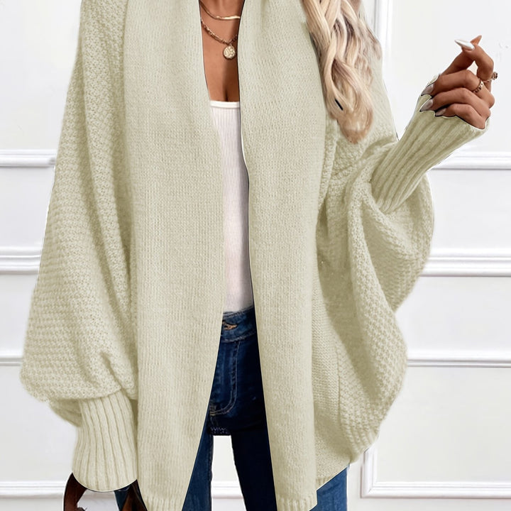 Guinevere draped shawl collar cardigan in milky, front view