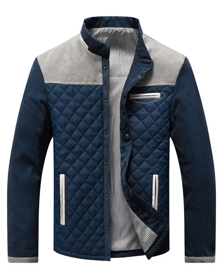 Julian quilted jacket in alternate colorway with contrast shoulder panels, front view