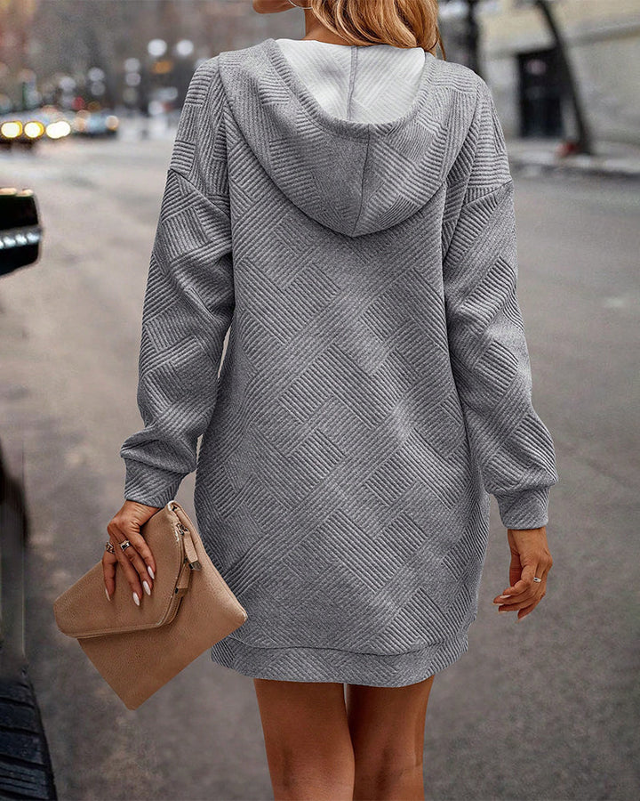 Marielle hooded sweater mini dress, back view