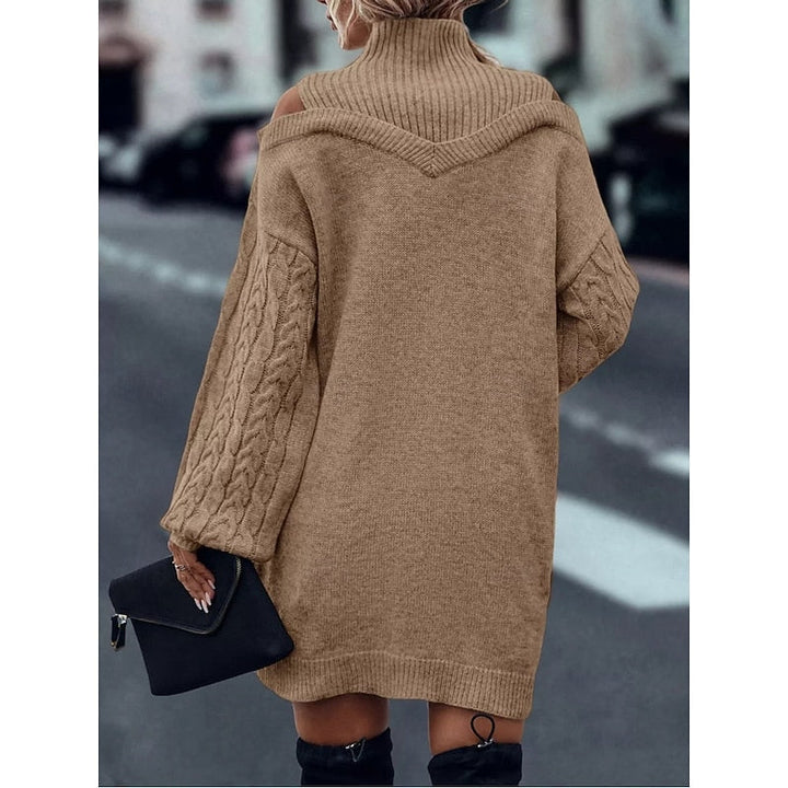 Thessaly turtleneck sweater dress, close-up detail view
