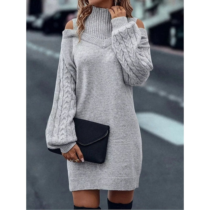 Thessaly turtleneck sweater dress, close-up detail view