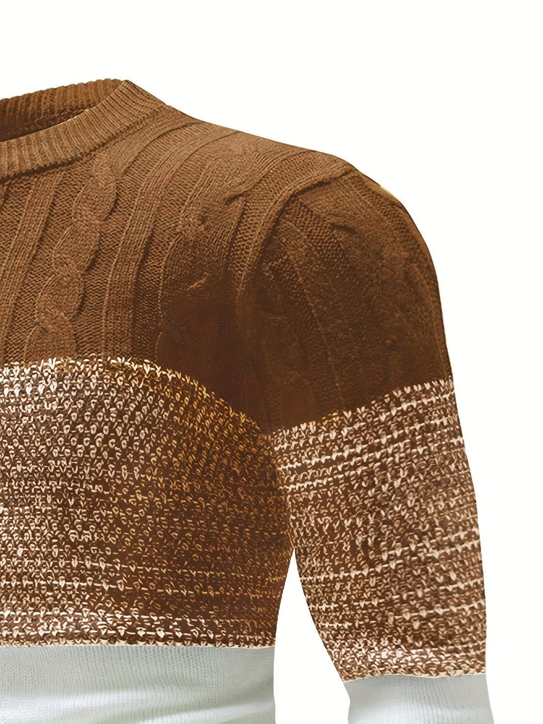 Weston camel sweater, close-up ribbed cuff detail